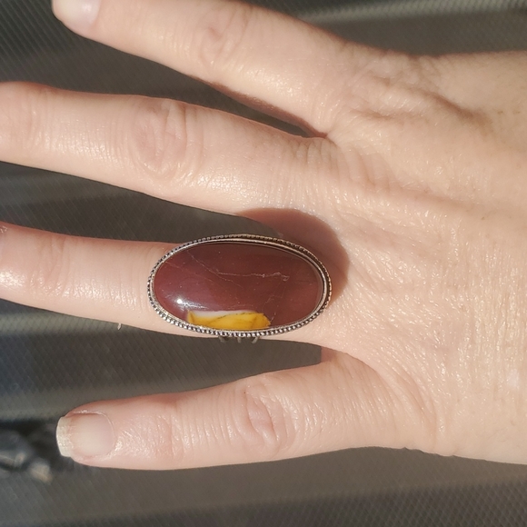 New Mookaite Jasper 925 Silver Statement Ring. - Picture 10 of 16
